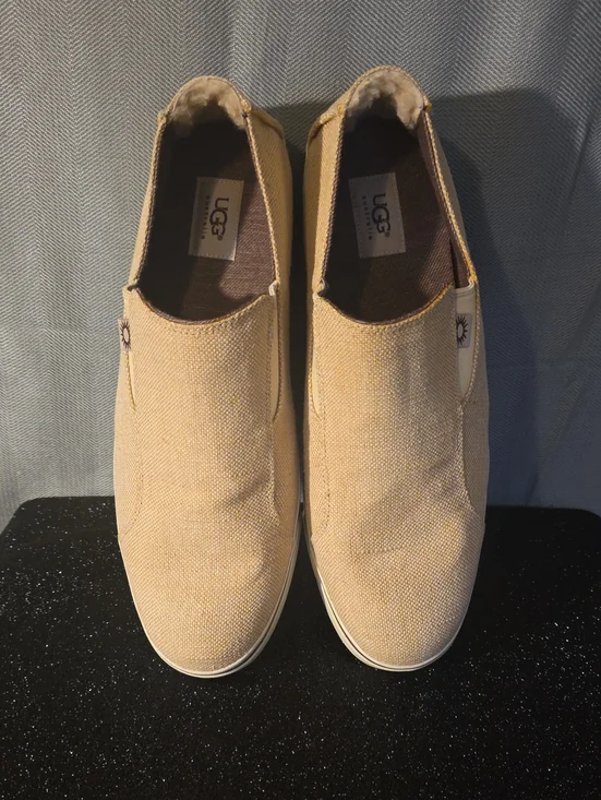 UGG Men’s Slip-On Canvas Loafers — Beige Tan
