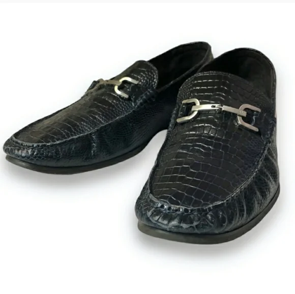 DONALD J PLINER Croc Embossed Darrin Loafer