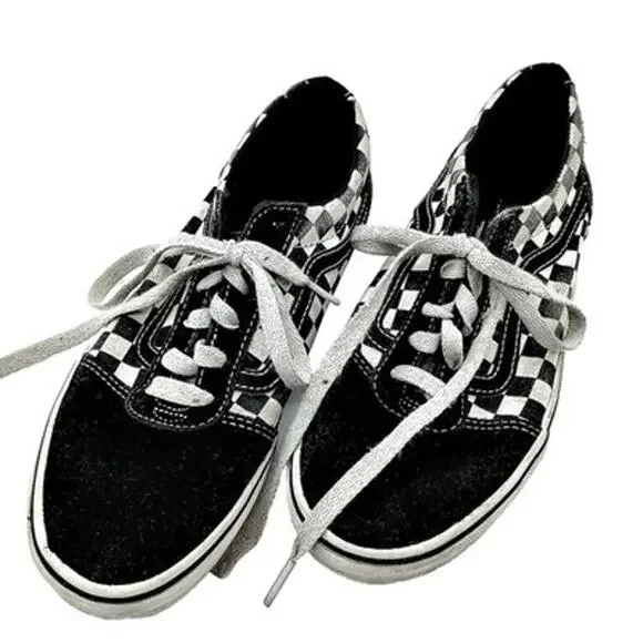 Vans Atwood Checkerboard Black/White Youth Size 4 Lace Up Sneakers Shoes Skate