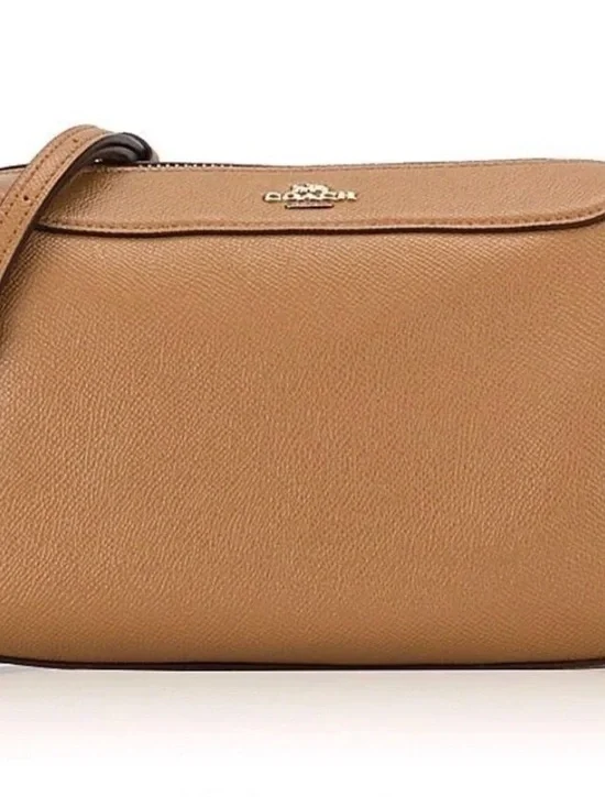 Coach Cognac Pebbled Leather Crossbody Bag