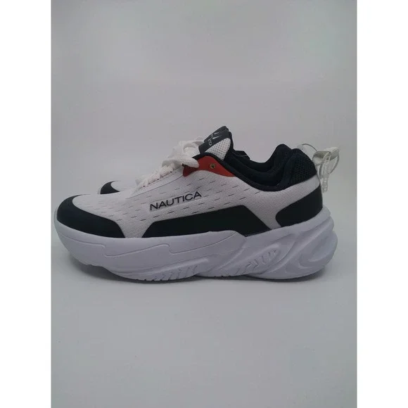 Nautica Nigel Y Kids Sneakers White Navy Red Athletic Shoes Size 3 US Kids