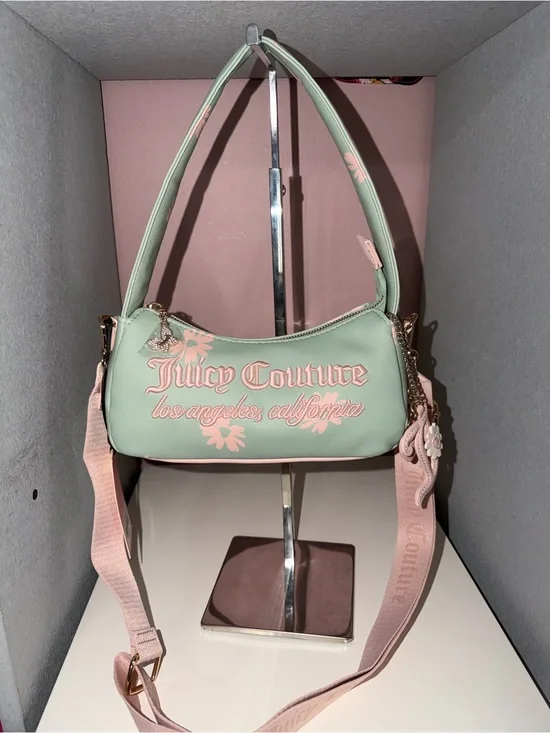Juicy Couture Daisy for Juicy Shoulder Bag NWT Frosty Green Pink