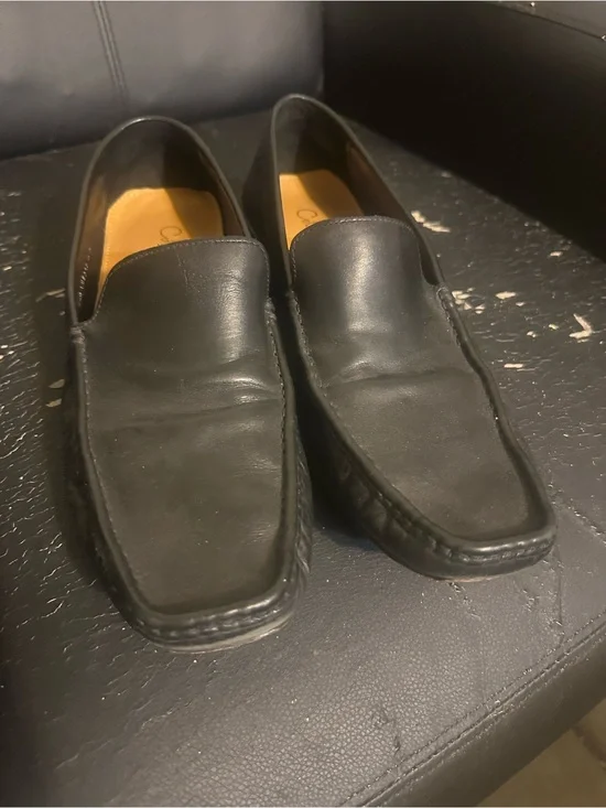 Cole Haan Black Leather Slip-On Driving Loafers