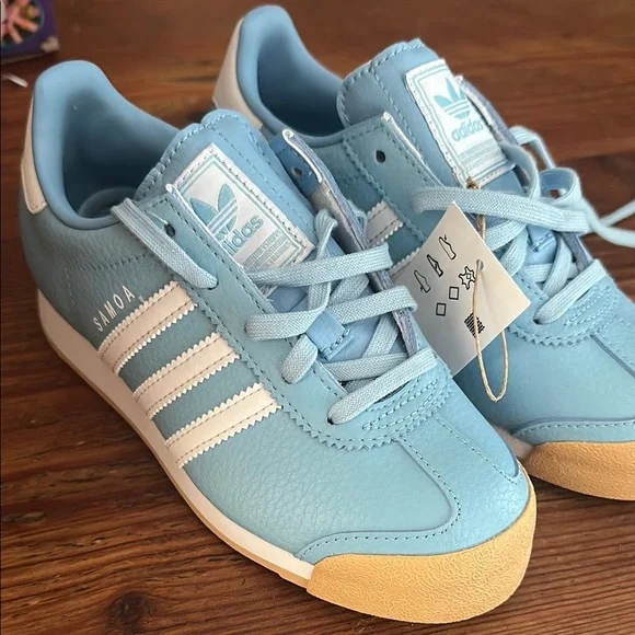 Adidas Samoa Sky Blue and White Sneakers