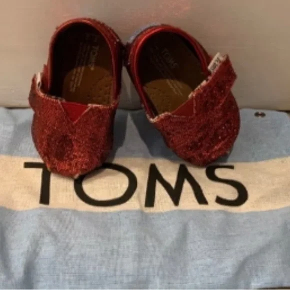 Red Sparkle Toddler TOMS