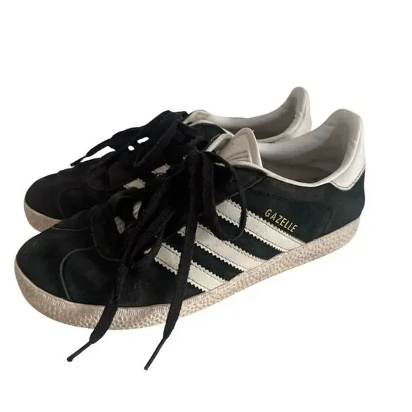 Adidas Gazelle Black and White Shoes EUC