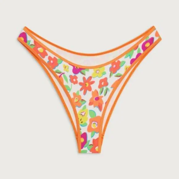 New! Frankie's Bikinis French Flowers Dove Classic Bikini Bottom 51880