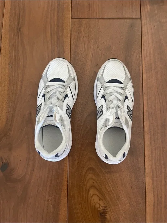 New Balance Kids White & Navy Running Sneakers
