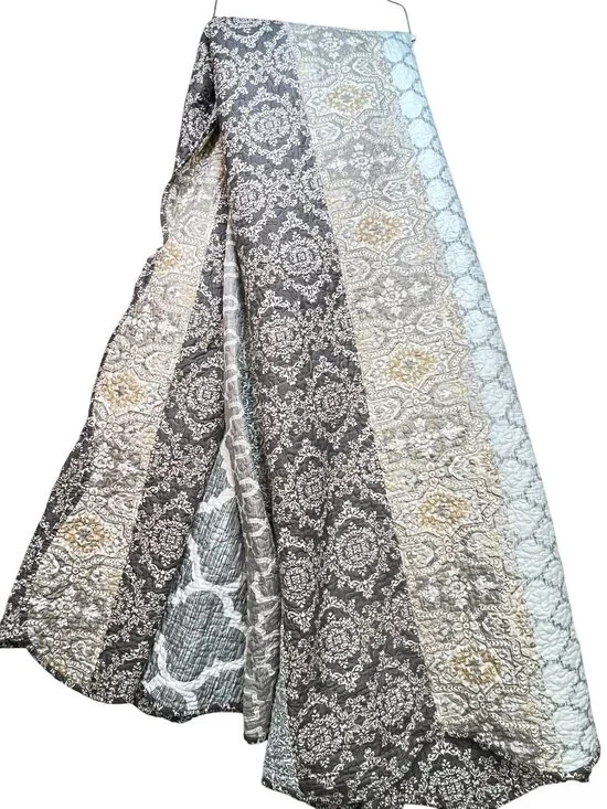 Reversible Kantha Quilt Bedspread Blanket Multicolor King Paisley Floral Bedding