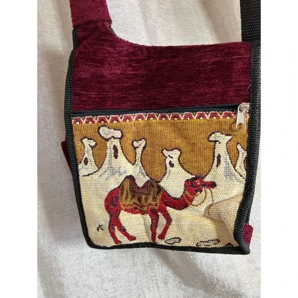 Ethnic Camel Crossbody Carpet Bag
