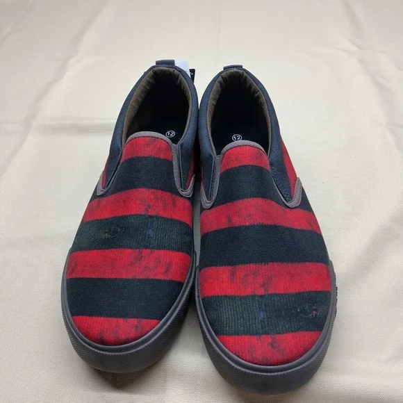 Ground Up A Nightmare on Elm Street Freddy Krueger Striped Slip On Shoes Mens 12