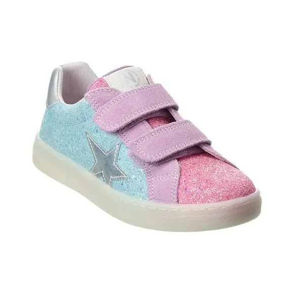 Naturino Pinn Glitter & Suede Sneaker, Pink