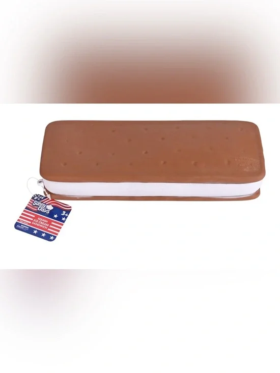 Sunny Days Ice Cream Sandwich Foam Squeeze Ball Stretchable Brown/White 10+