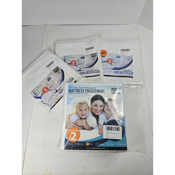 Lot Of Utopia Bedding Full Mattress Protector Packs Waterproof Encasement Pillow