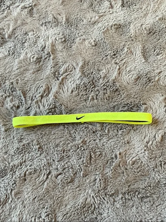 Kids Nike Reflective Double Sided Neon Yellow Headband with Black Stripe