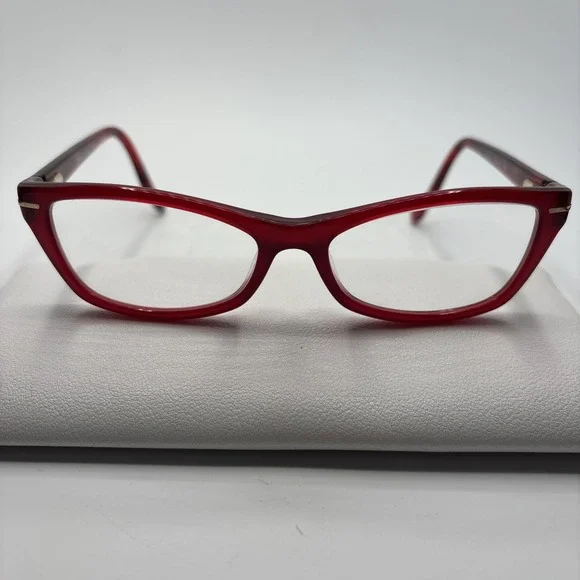 Brooklyn Eyewear Crystal Red ELAINE Eyeglasses 52/16/135 Frame #D198
