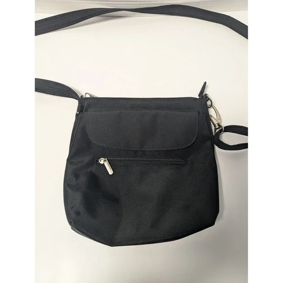 Travelon Anti-Theft Crossbody Bag Black Nylon Messenger Travel Purse RFID