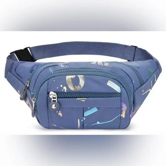 Blue Abstract Belt‎ Bag