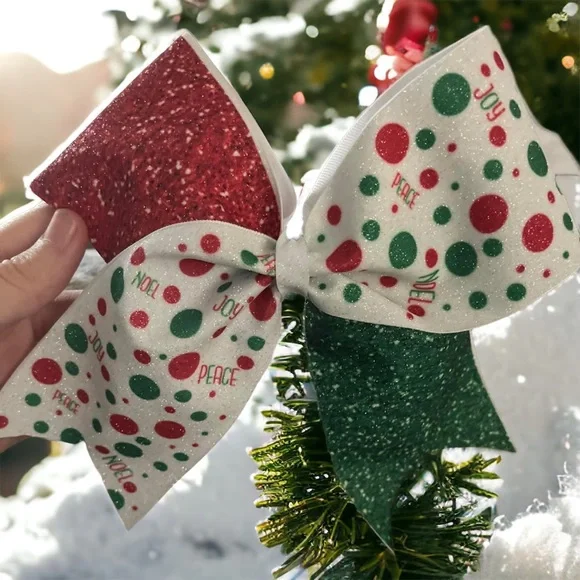 Christmas cheer hair bow large‎