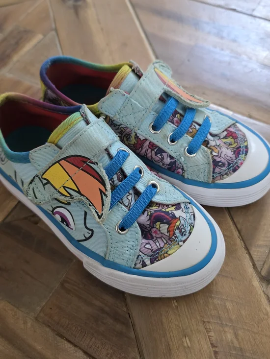 My Little Pony Light Blue Rainbow Accent Kids Sneakers