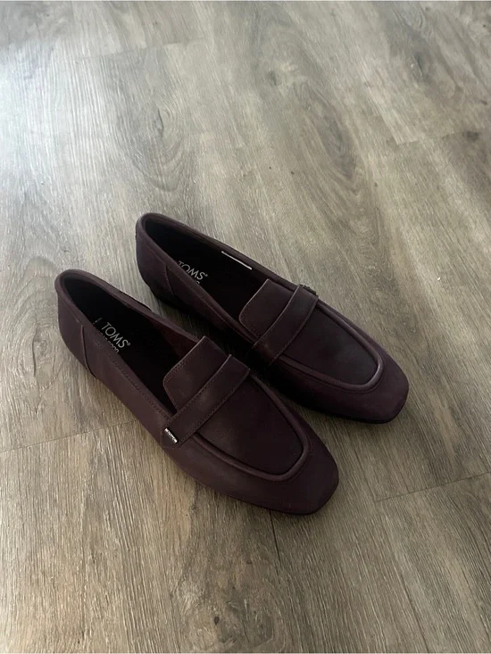 TOMS Men's Deep Burgundy Slip-On Penny Loafers