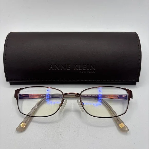 Anne Klein Eyeglasses AK 5048 208 Mocha 49-17-135 Frames Metal Full Rim w/case