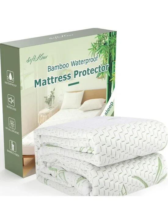Waterproof Bamboo Mattress Protector Pad Cover - Soft, Breathable, Deep Pocket