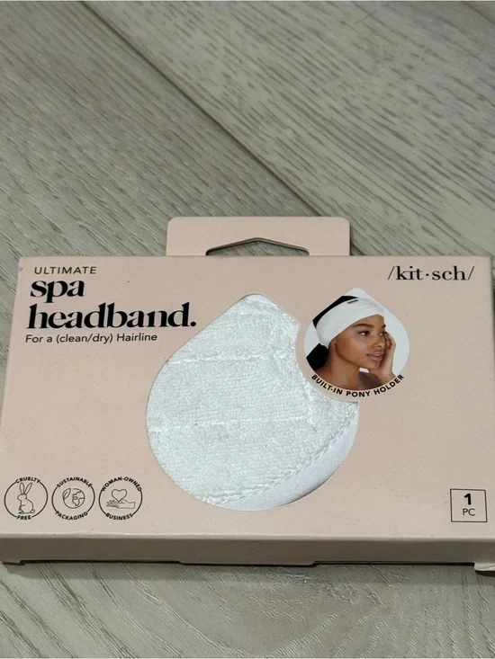 Kitsch Spa Headband in White Terry Cloth