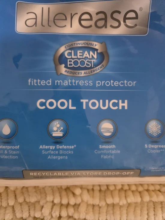 Allerease Cool Touch Fitted Mattress Protector - Blue