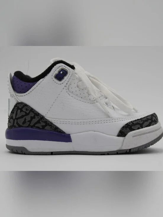 Jordan 3 Retro TD Dark Iris White Purple Size 5C