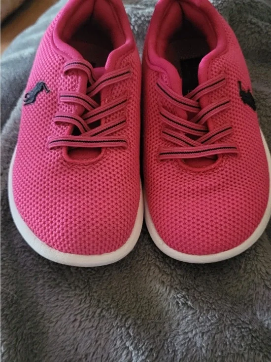 Polo by Ralph Lauren Kids Bright Pink Slip-On Sneakers with Navy Logo