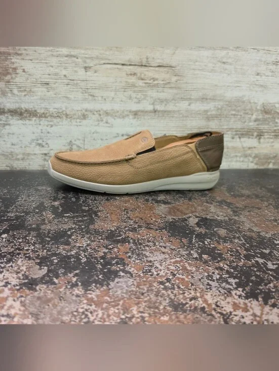 Mens Clarks Collection Loafers Shoes Sz 9 Used Brown Nubuck Leather