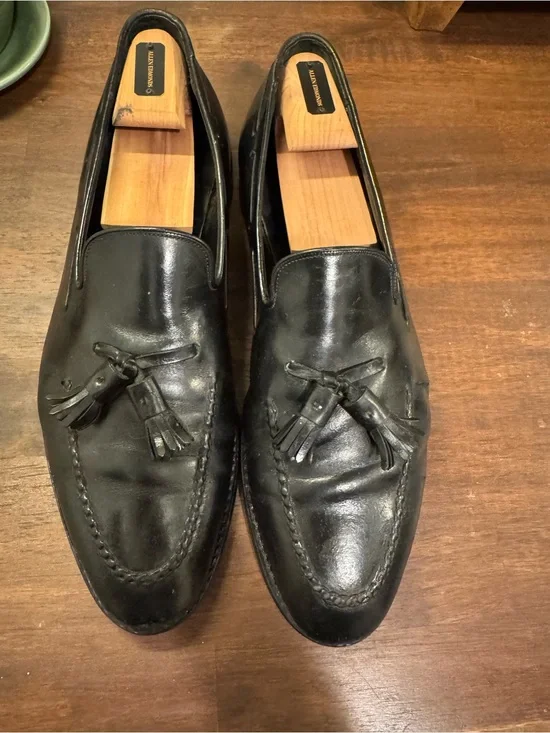 Johnston & Murphy Black Leather Tassel Loafers