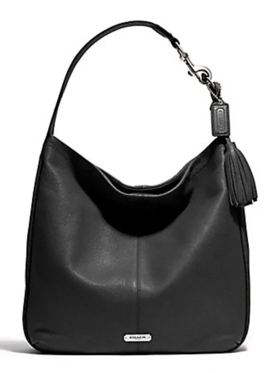 Coach Avery Black Leather Hobo Bag Large