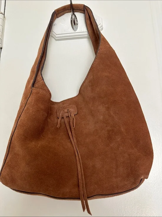 Lucky Brand Rust Brown Suede Hobo Shoulder Bag