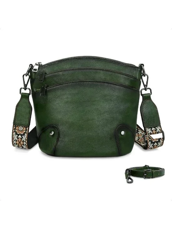 Vintage Leather Crossbody Bag for Women | Stylish Hobo Shoulder Handbag