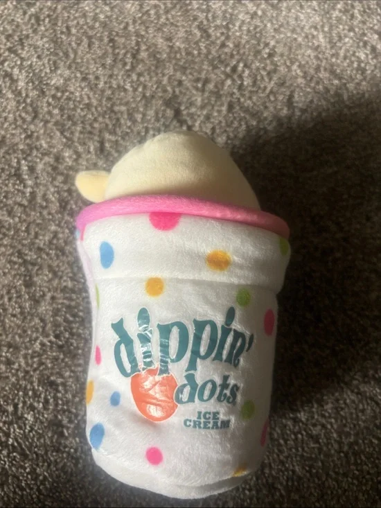 Plush Ice Cream Toy - White with Pink Trim