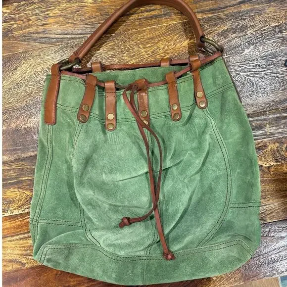 Vintage Lucky Brand Suede Bubble Hobo Shoulder Bag