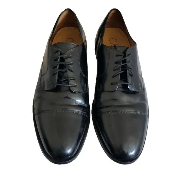 Cole Haan Lexington II Black Cap Toe Oxfords Men's Size 12D C02701