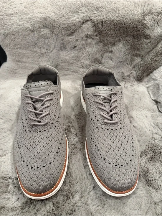 Bruno Marc Men's KnitFlex Wingtip Mesh Oxford Sneakers Grey NIB Size 10