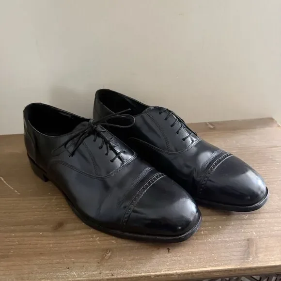 Florsheim Black Leather Cap Toe Oxford Shoe Lace Closure Dress Shoes Size 12D