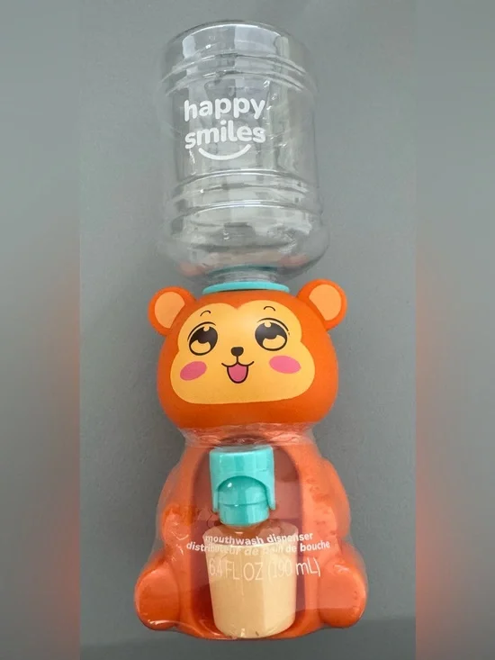 Orange Bear Kids Mouthwash Dispenser novelty miniature