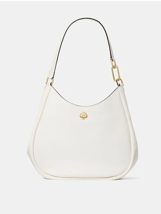 kate spade Cream Leather Hobo with Gold-Tone Hardware
