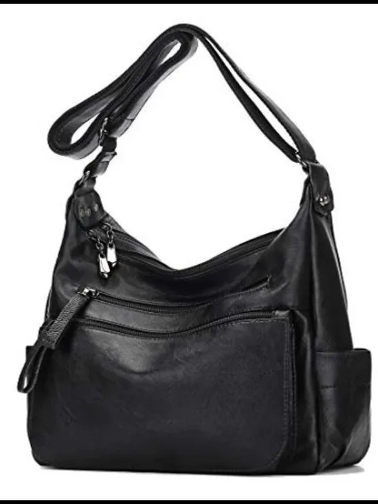 PU Leather Hobo Crossbody Shoulder Bag Multi Pocket Purse Tote