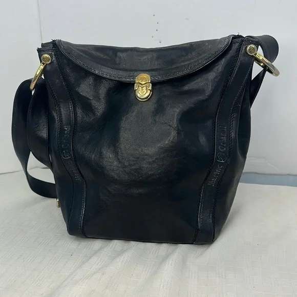 Vintage Black MARINO ORLANDI Leather bag Handbag