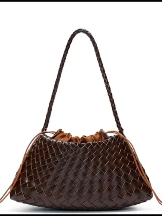 Woven Vegan Leather Underarm Shoulder Hobo Handbag