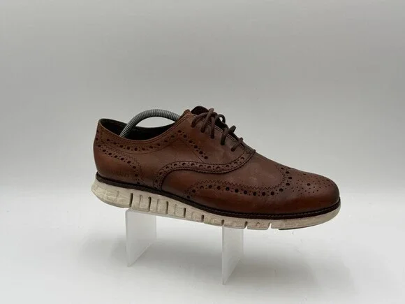 Cole Haan Men’s Size 9M British Tan Zerogrand Wingtip Oxford Leather Shoes