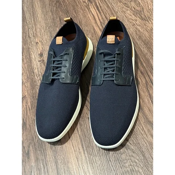 Wolf & Shepherd SwiftKnit Derby Navy Blue Knit Dress Sneakers Mens size 14