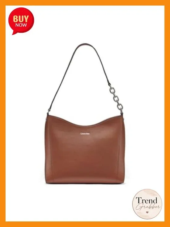 Vegan Leather Chain Hobo Shoulder Bag Zip Travel Purse