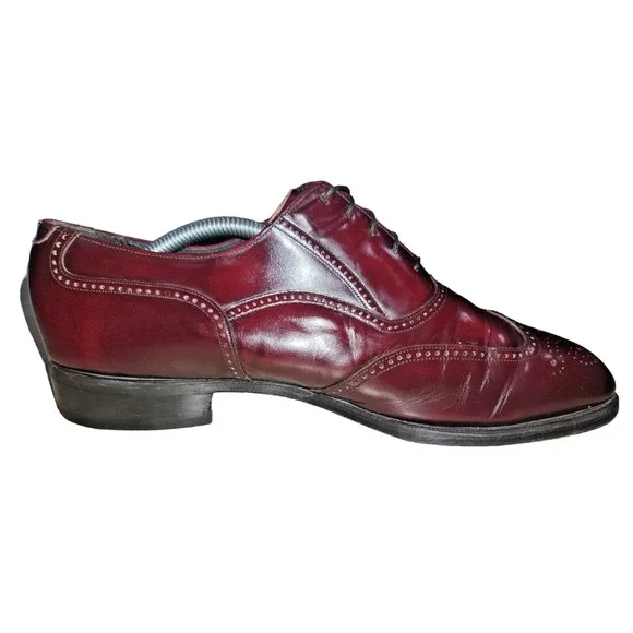 Florsheim Lexington Men's Burgundy Leather Wingtip‎ Oxford Dress Shoes Sz 10.5 E